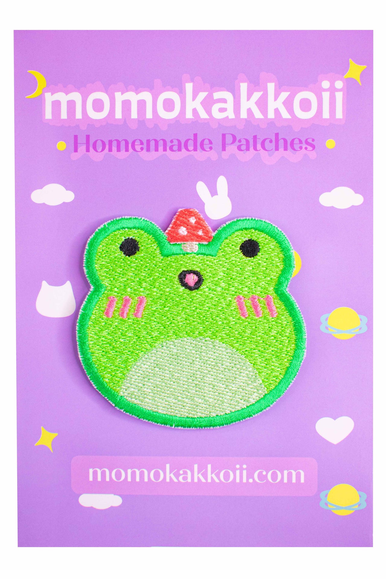 Frog Mushroom Hat Embroidered Patch - Momokakkoii