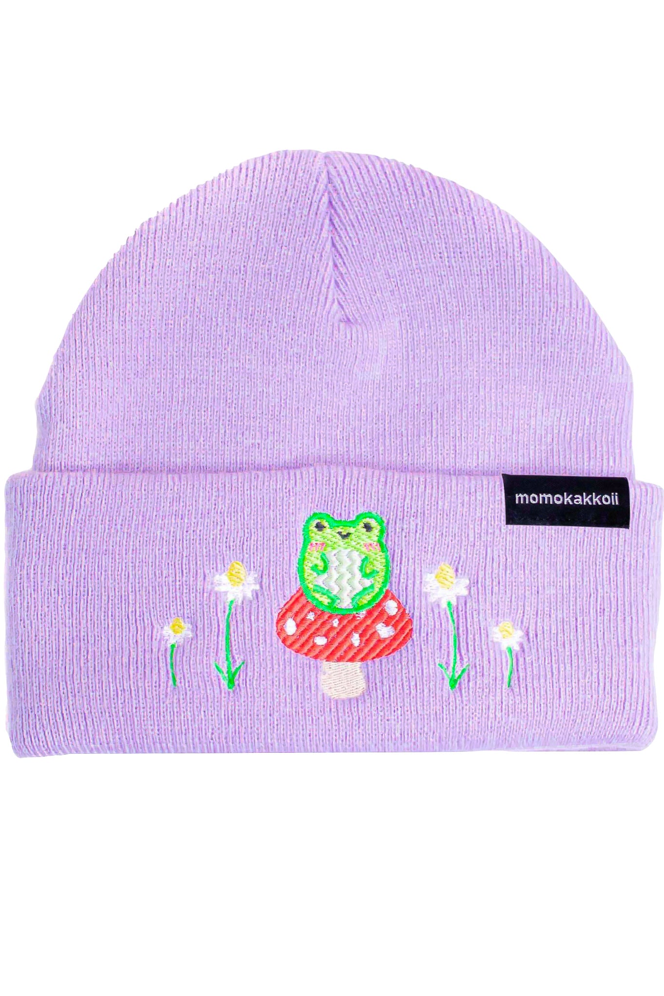 Albert the Frog & Mushroom Embroidered Beanie