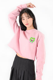 Boba Froggy Pink Cropped Sweatshirt - Momokakkoii