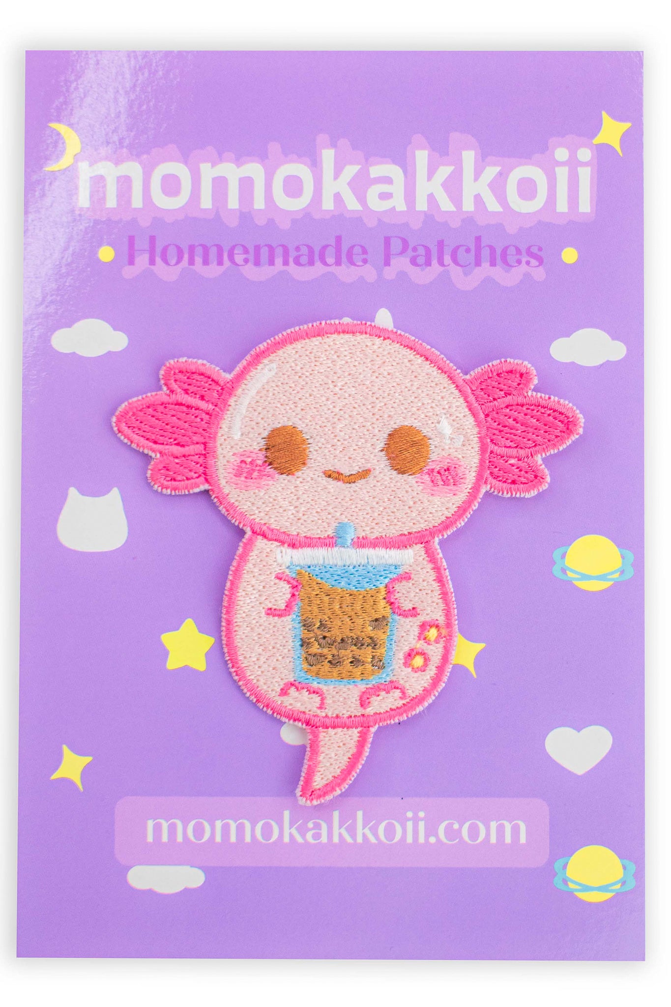 Boba Xoxi The Axolotl Embroidered Patch - Momokakkoii