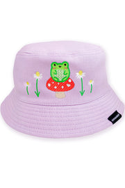 Albert the Frog & Mushroom Embroidered Bucket Hat - Momokakkoii