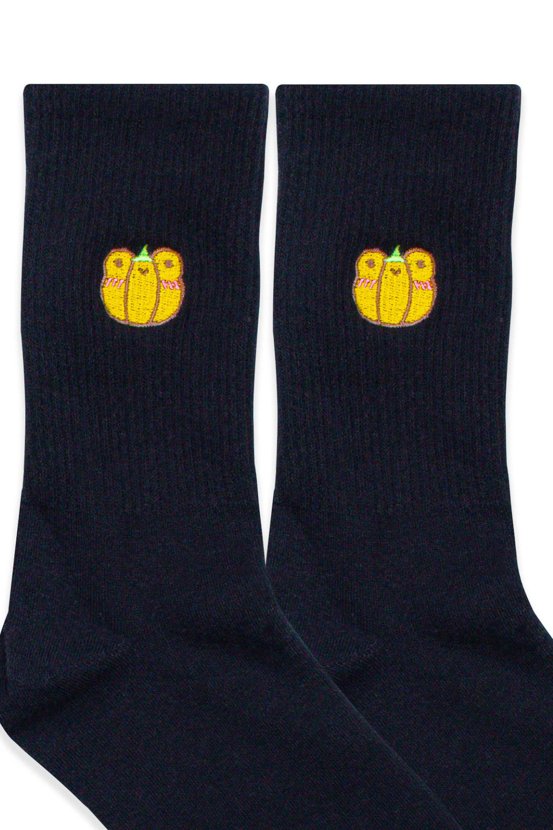 Frog Pumpkin Embroidered Socks - Momokakkoii