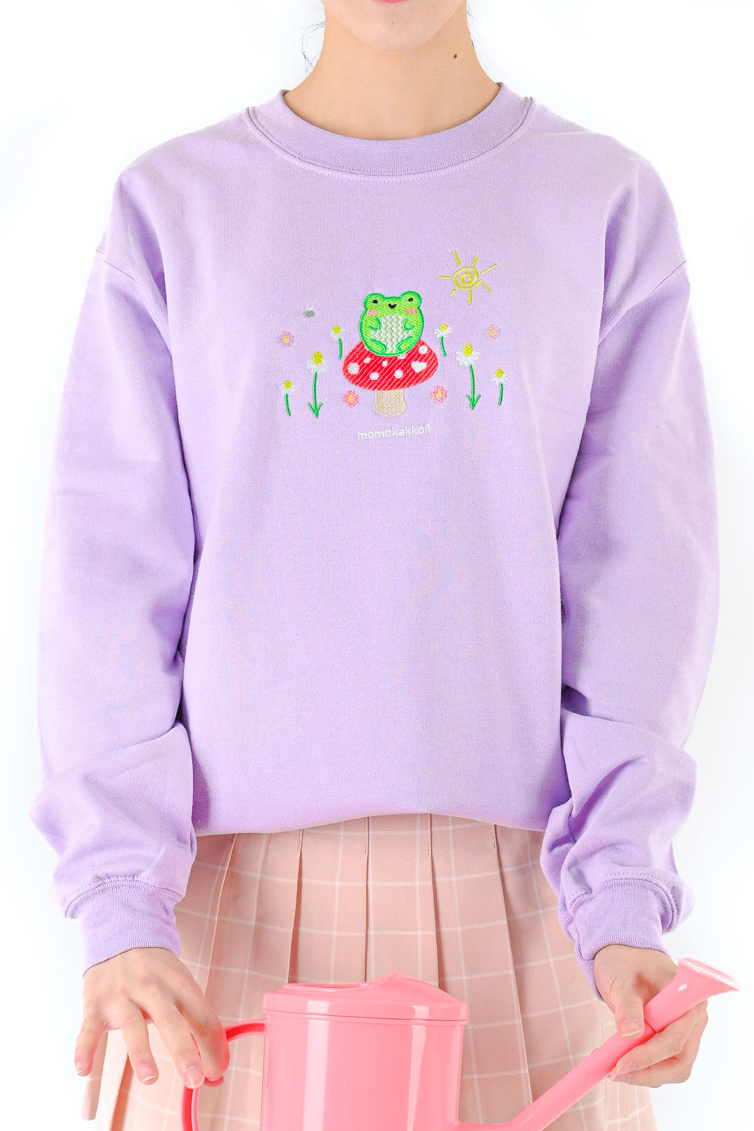 Froggy & Nature Embroidered Sweatshirt - Momokakkoii