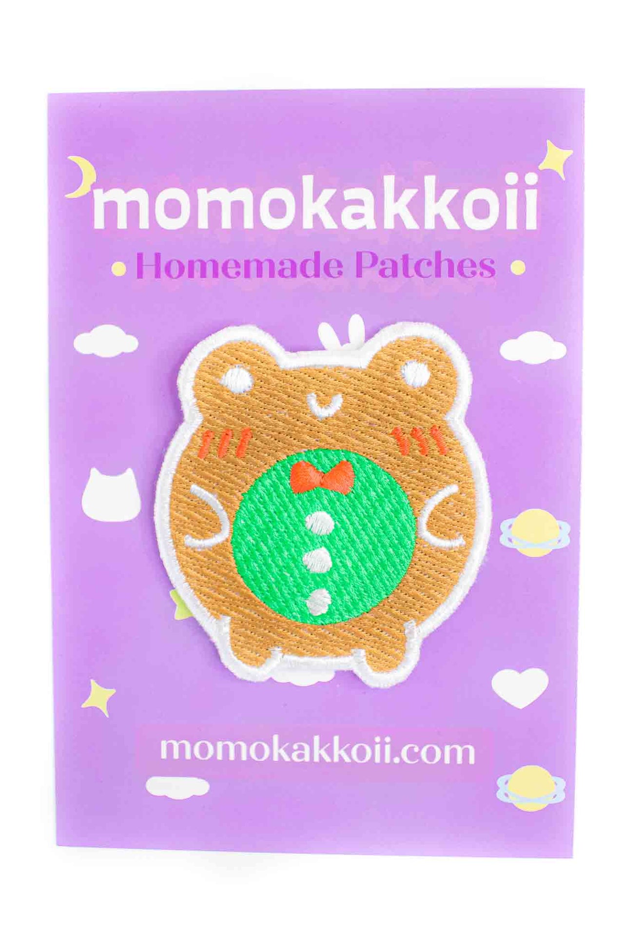 Gingerbread Froggy Embroidered Patch - Momokakkoii