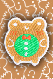 Gingerbread Froggy Embroidered Patch - Momokakkoii