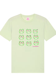 Organic Cotton Froggy Moods Embroidered T-Shirt - Momokakkoii