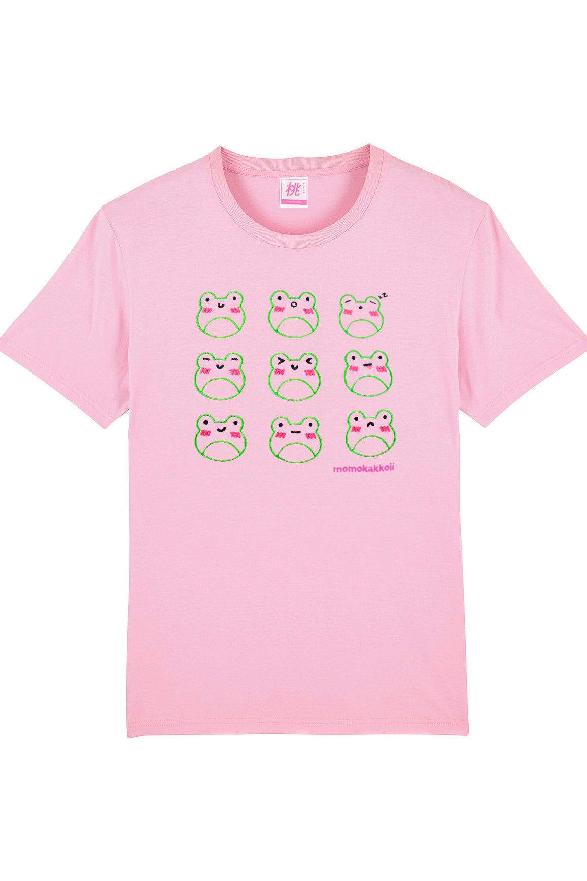 Organic Cotton Froggy Moods Embroidered T-Shirt - Momokakkoii