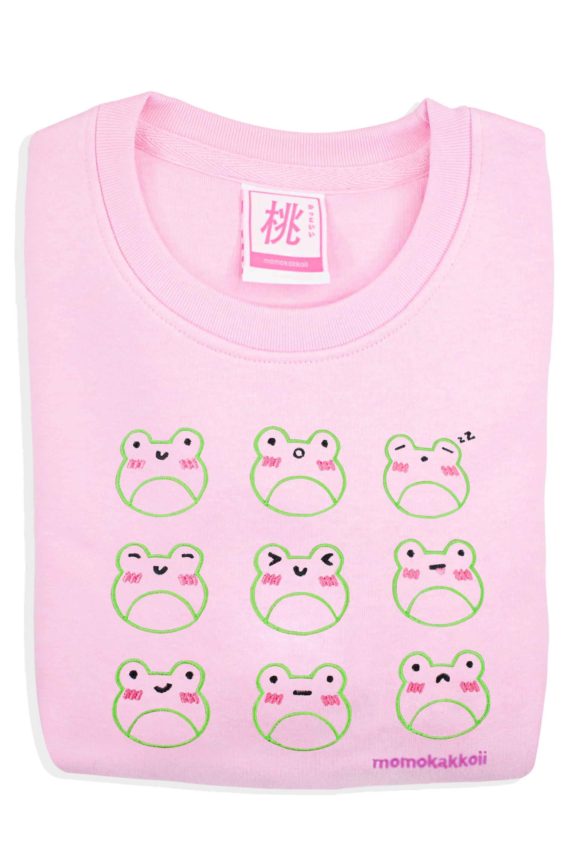 Organic Cotton Froggy Moods Embroidered Sweatshirt - Momokakkoii