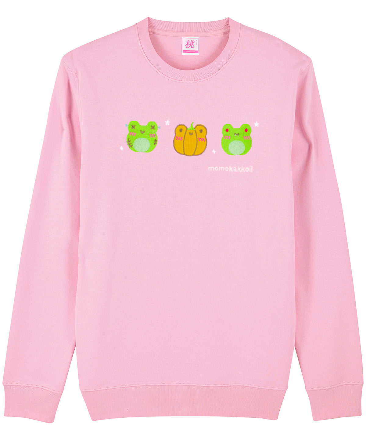 Organic Cotton Spooky Froggies Embroidered Sweatshirt - Momokakkoii