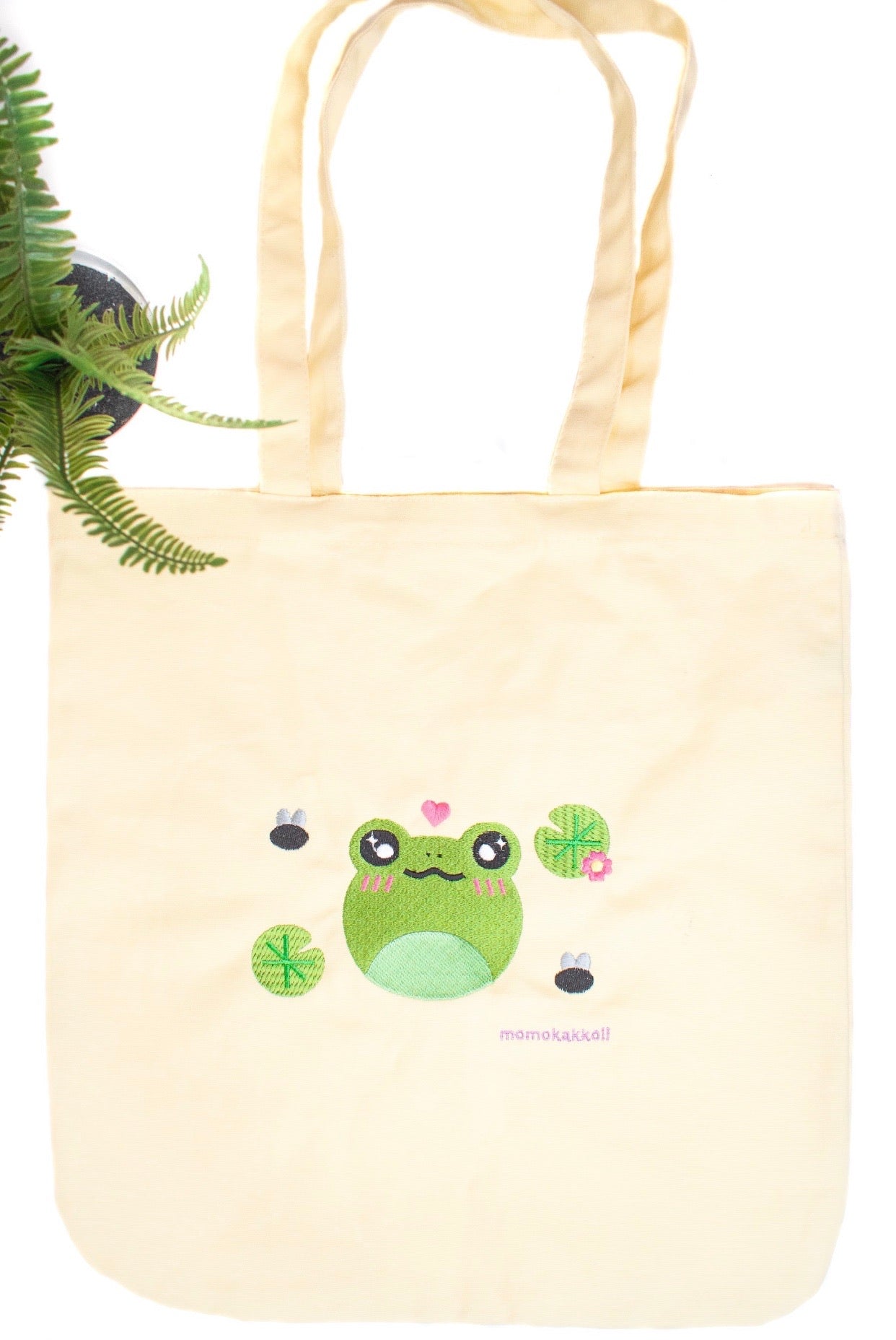 Organic Cotton Froggy Tote Bag - Momokakkoii