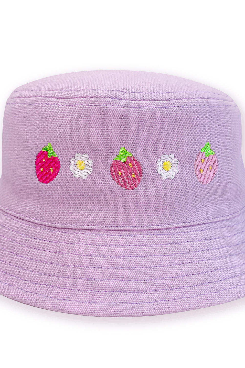 Cute Strawberries Embroidered Bucket Hat - Momokakkoii