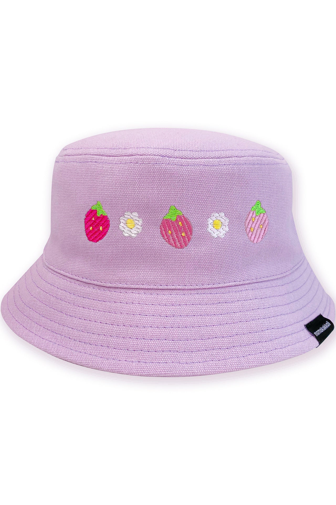 Cute Strawberries Embroidered Bucket Hat - Momokakkoii