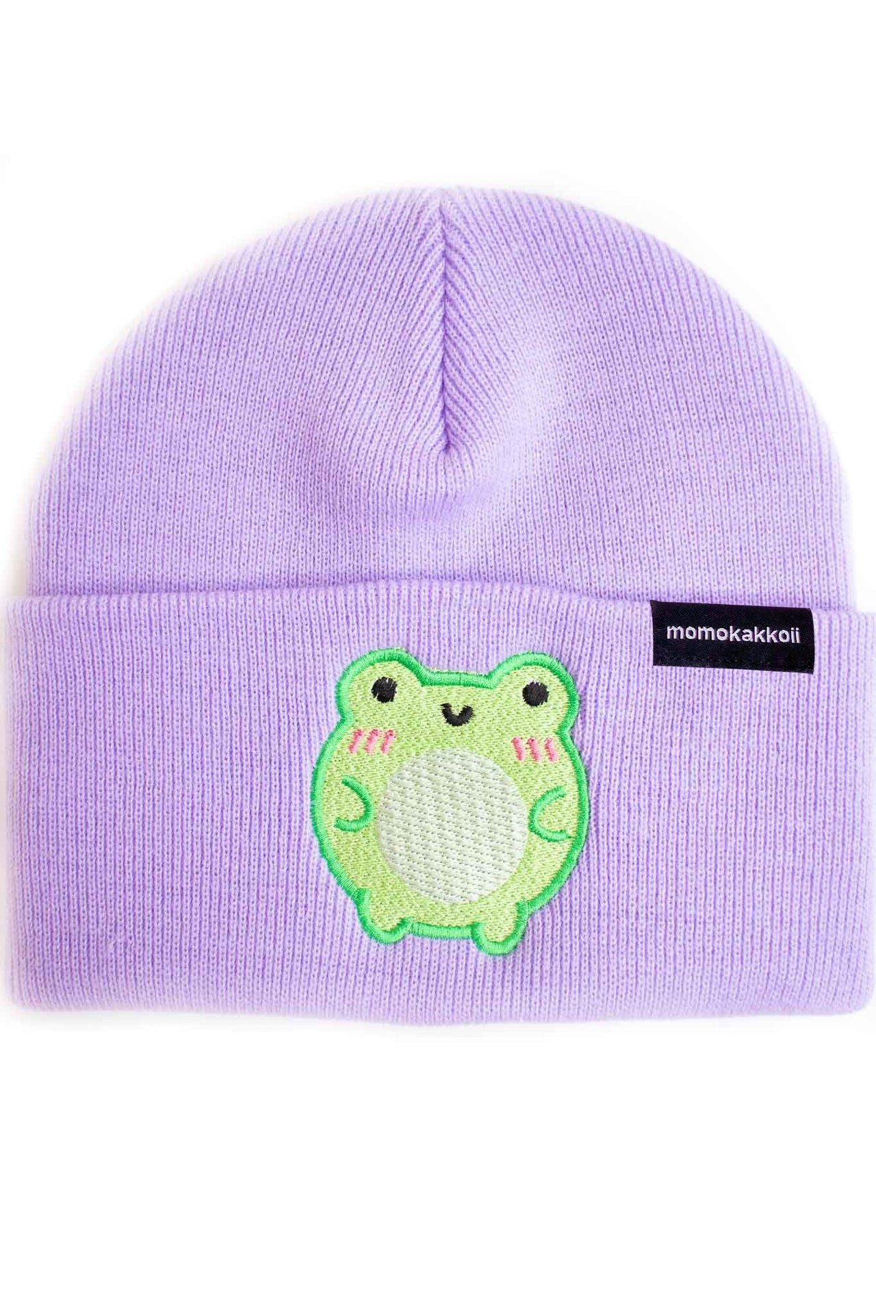 Cute Albert The Frog Pastel Embroidered Beanie - Momokakkoii