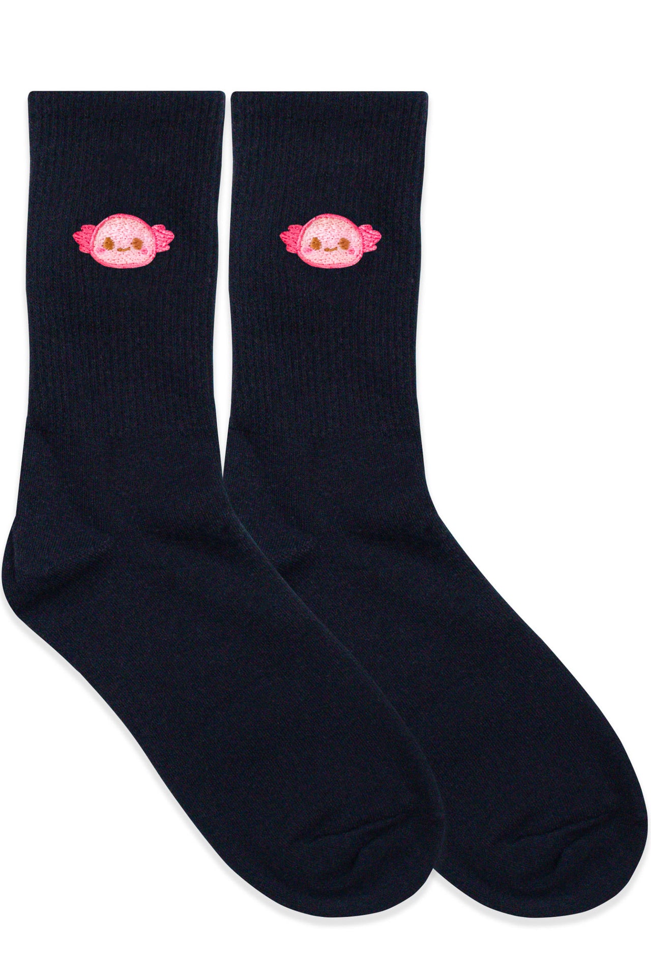 Xoxi the Axolotl Embroidered Socks - Momokakkoii