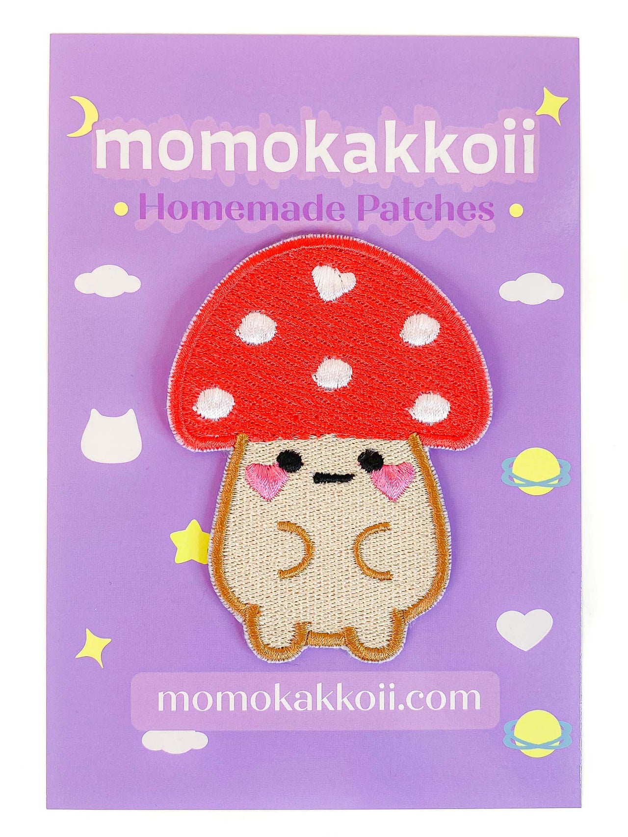 Mushroom Friend Embroidered Patch - Momokakkoii