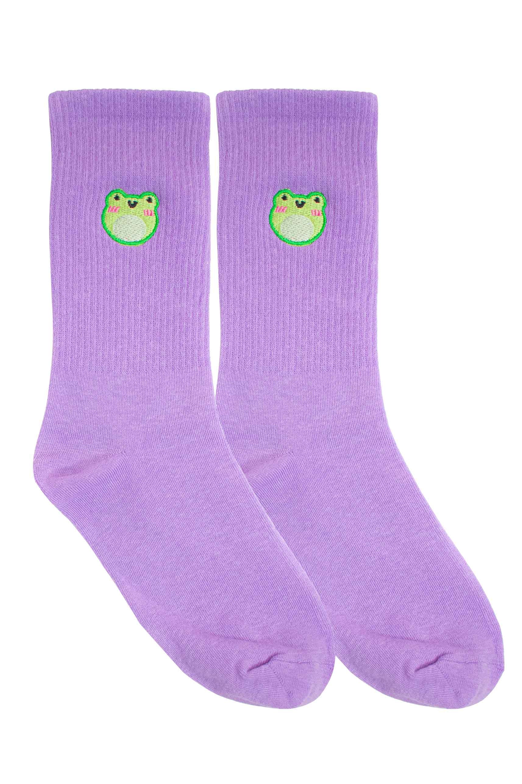 Happy Froggy Embroidered Socks - Momokakkoii