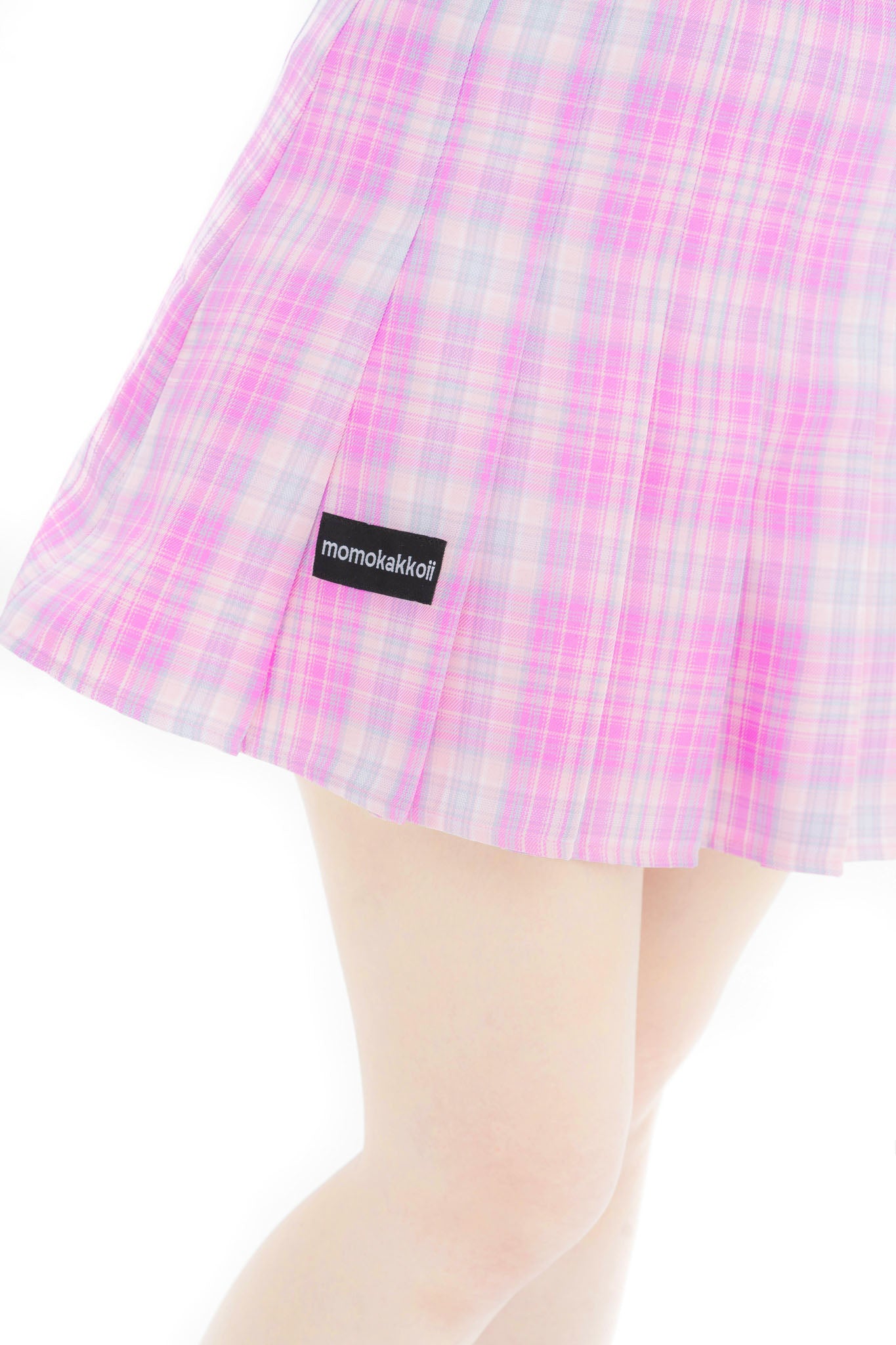 Pink plaid skirt 7 little clearance words