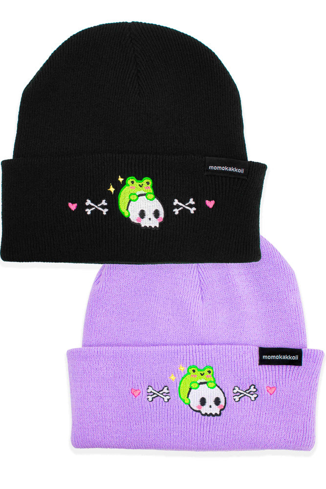 Cute Skull Albert Embroidered Beanie - Momokakkoii