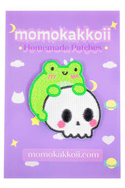 Skull Albert The Frog Embroidered Patch - Momokakkoii