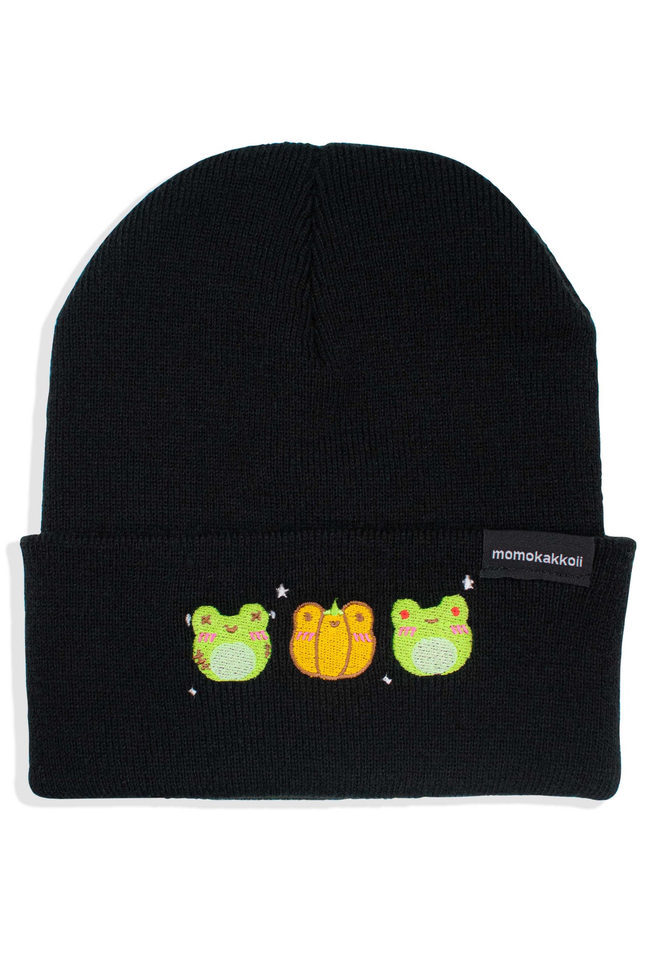 Spooky Froggies Embroidered Beanie - Momokakkoii