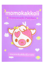 Strawberry Cow Embroidered Patch - Momokakkoii