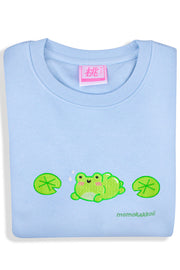 Organic Cotton Thicc Frog Embroidered Sweatshirt - Momokakkoii