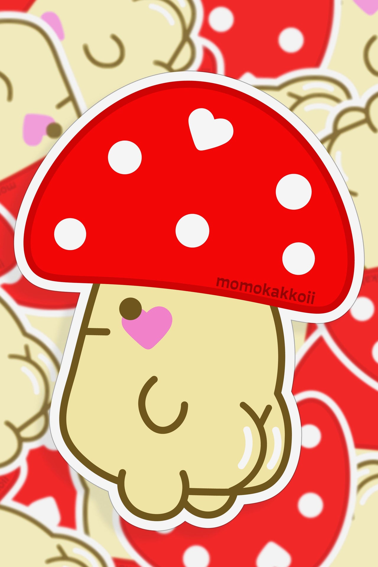Thicc Mushroom Friend Vinyl Sticker - Momokakkoii