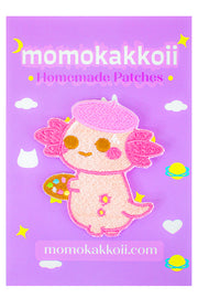 Xoxi The Artist Axolotl Embroidered Patch - Momokakkoii
