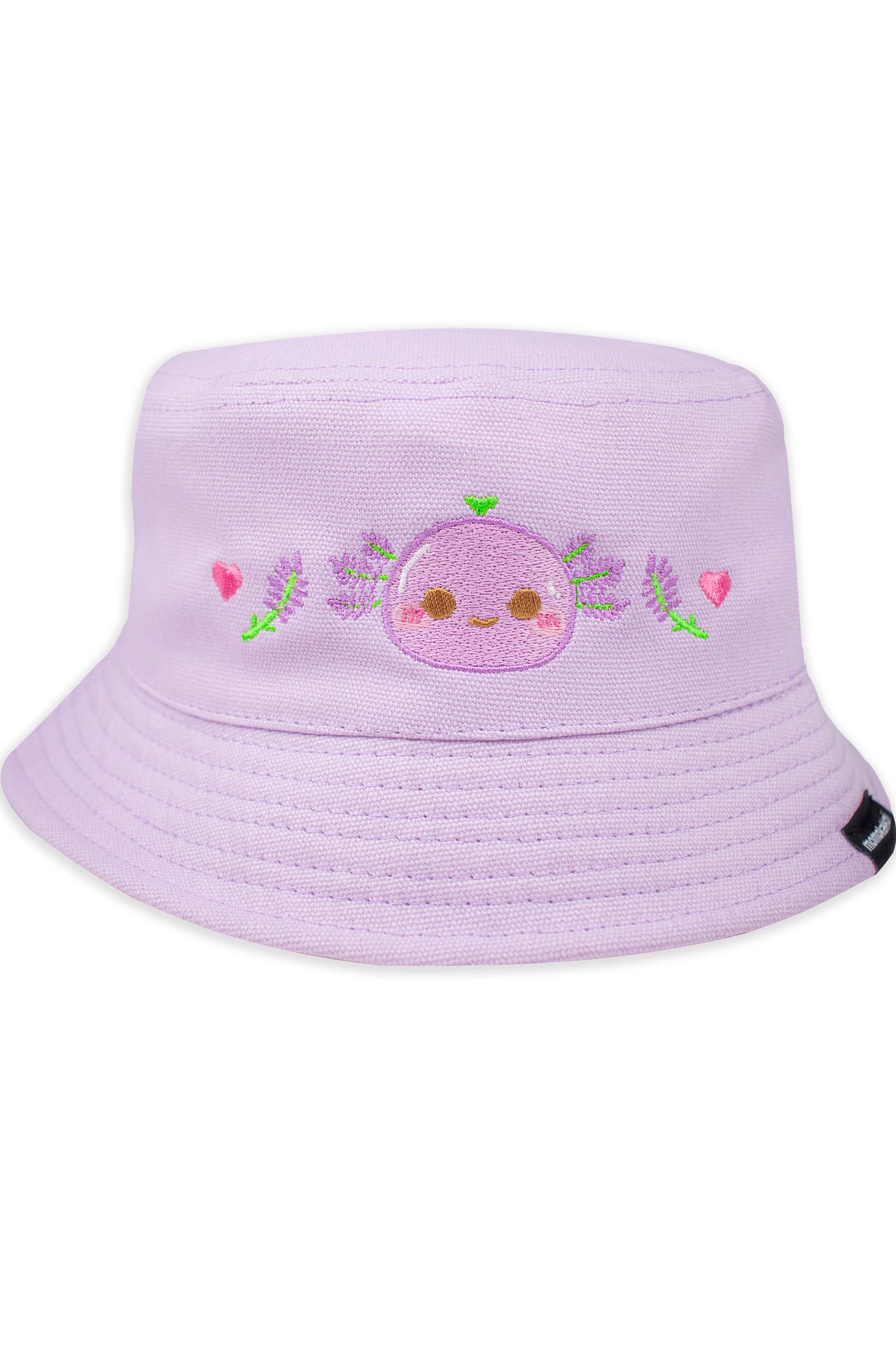Xoxi Lavender Axolotl Embroidered Bucket Hat - Momokakkoii