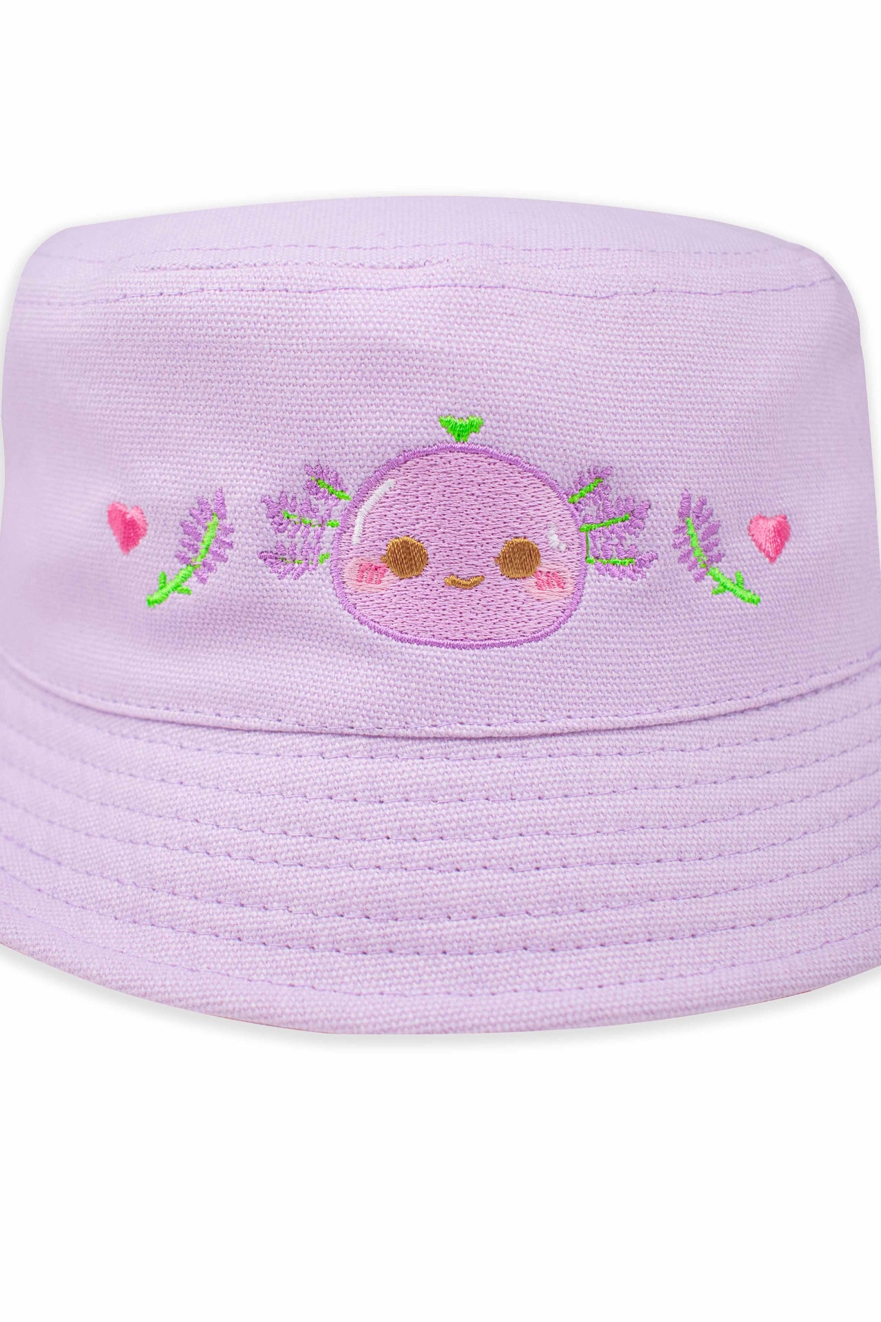Xoxi Lavender Axolotl Embroidered Bucket Hat - Momokakkoii