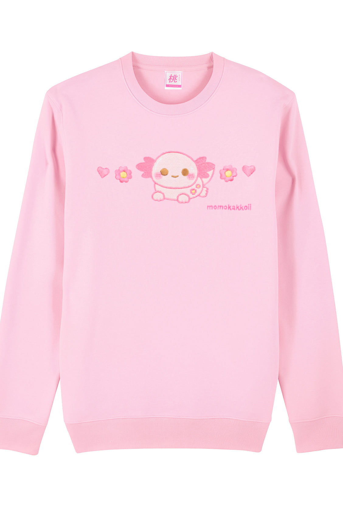 Organic Cotton Xoxi Axolotl Embroidered Sweatshirt - Momokakkoii