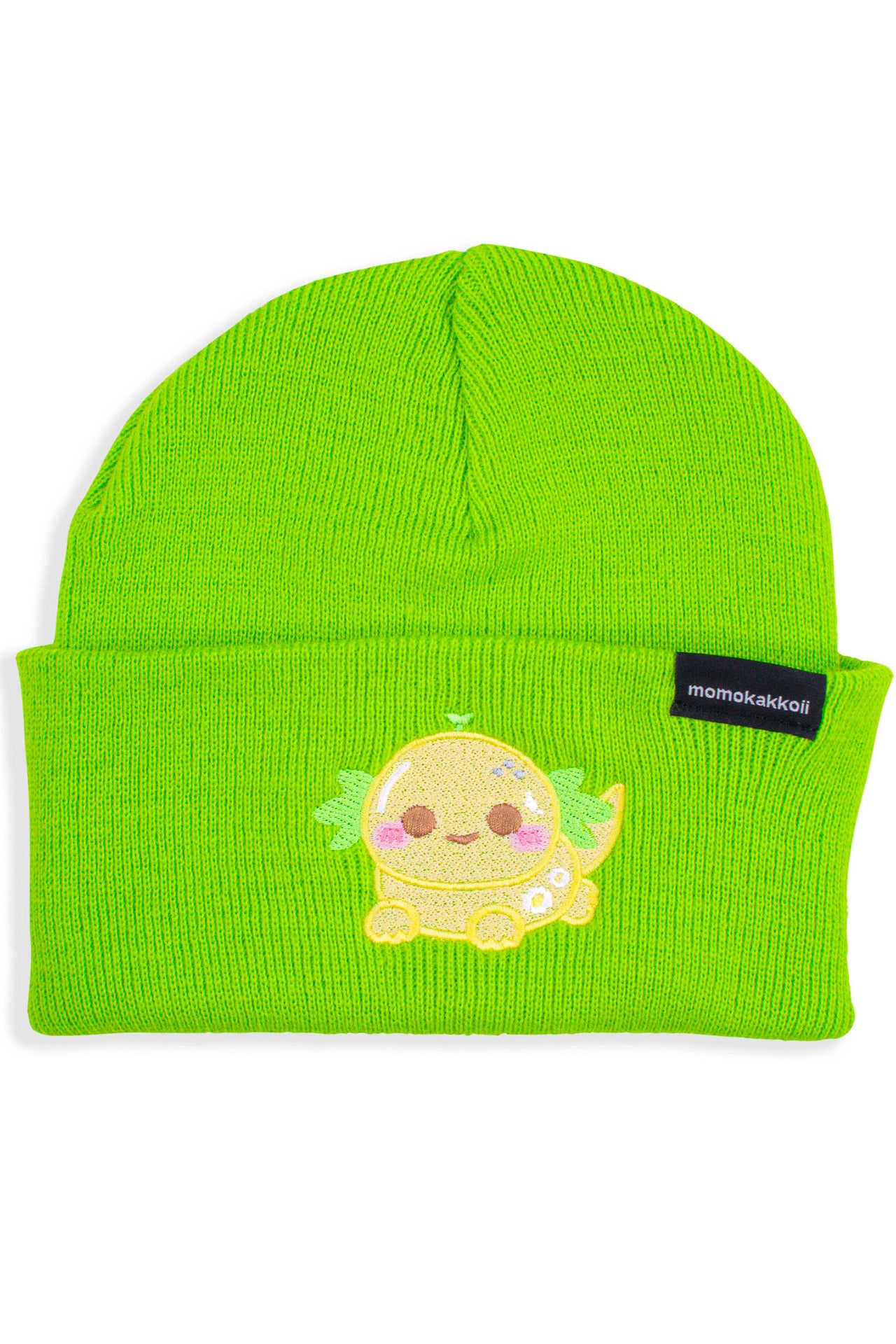 Xoxi Lemon Axolotl Embroidered Beanie - Momokakkoii